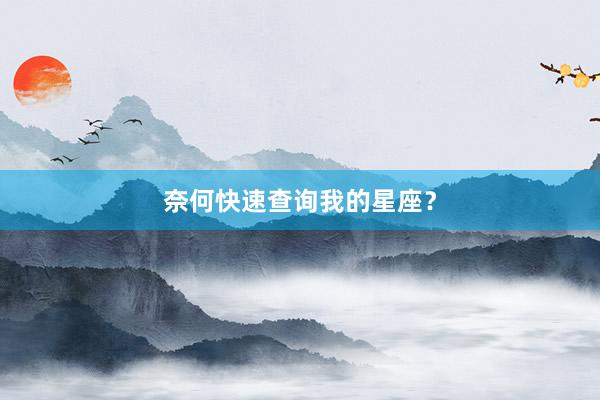 奈何快速查询我的星座？